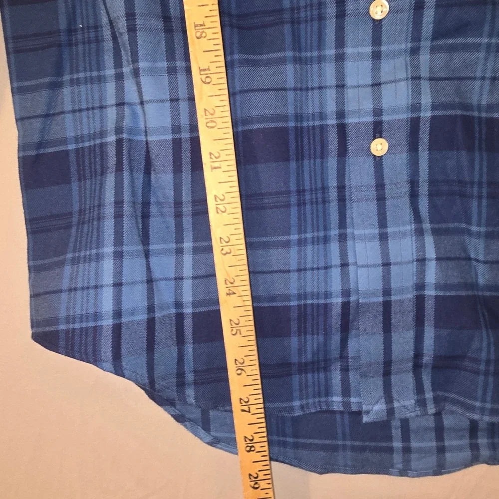 Ralph Lauren Performance Flannel Small Mens Blue Plaid Classic Fit Shirt